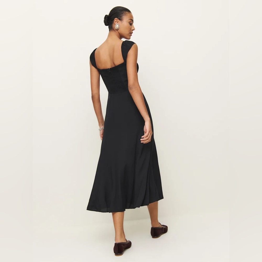 Reformation Bryson Dress In Black, brand new without tags, never worn, no flaws. - Picture 4 of 12